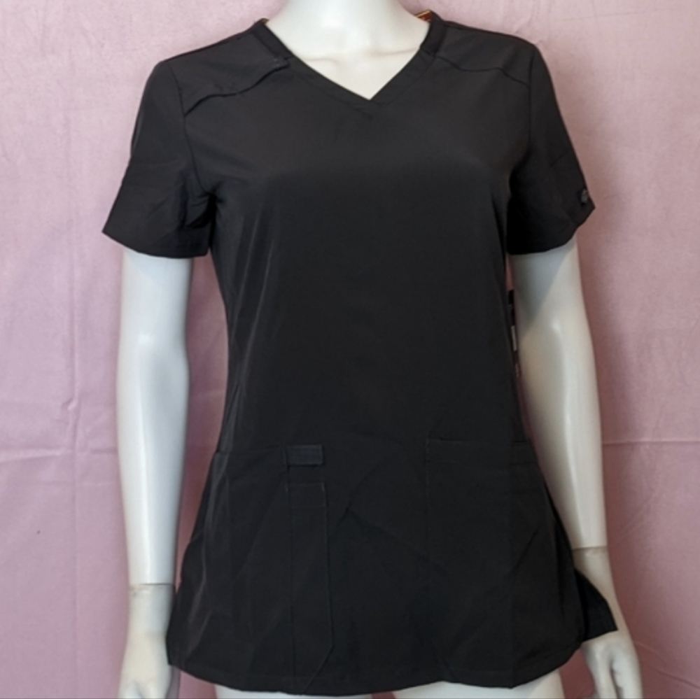 Dickies Women's V Neck 2 Pocket Scrub Top in Gray size XS